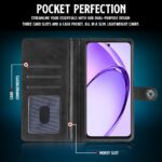 Shock Proof Flip Cover Back Case for Oppo A3X 5G | Magnetic Wallet Leather Case with Stand - Image 4