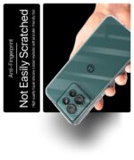 Transparent Back Cover Case Compatible with Motorola Moto Edge 50 5G Shockproof TPU Silicone Mobile Cover with Raised Bumps for Full Body & Camera Protection Clear/Transparent - Image 7