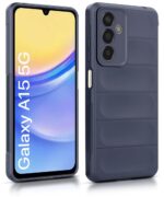 Ultimate Silicon Back Cover Case for Samsung Galaxy A15 5G | Military Grade Drop Protection Shockproof Bumper | Anti-Slip Grip | Scratch Proof Micro-Fibre Cloth Inside (Deep Blue) - Image 4