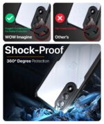 Shock Proof Clear Protective Back Case for 1+ OnePlus Nord 5 - AirEDGE Technology | 360 Degree Camera Protection | Transparent Hybrid Back Case Mobile Cover - Black - Image 4