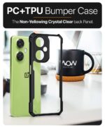 Shock Proof Clear Back Case Mobile Cover for 1+ OnePlus Nord CE 3 Lite 5G (Hard | Hybrid PC + TPU | Full Armour Device & Camera Protection | Black) - Image 6