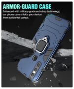 Shock Proof Back Case Mobile Cover for Vivo V15 | Back Cover Case (Tough Armor | Hybrid PC + TPU | Ring Holder & in-Built Kickstand | Blue) - Image 4