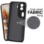 kelpuj Back Cover for Oppo Reno 11 Pro 5G | Ultra Slim Soft Rubberised Case | Inner Velvet Fabric Lining | Matte Silicone Flexible Mobile Case | Camera Protection - Black - Image 4