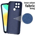 Back Cover for Infinix Smart 6 | Ultra Slim Soft Rubberised Case | Inner Velvet Fabric Lining | Matte Silicone Flexible Mobile Case | Camera Protection - Blue - Image 3