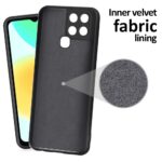 Back Cover for Infinix Smart 6 | Ultra Slim Soft Rubberised Case | Inner Velvet Fabric Lining | Matte Silicone Flexible Mobile Case | Camera Protection - Black - Image 3