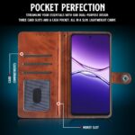 Shock Proof Flip Cover Back Case for Oppo A5 Pro 5G | Magnetic Wallet Leather Case with Stand - Image 3