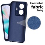 Back Cover for iQOO Z6 Pro | Vivo T1 Pro 5G | Ultra Slim Soft Rubberised Case | Inner Velvet Fabric Lining | Matte Silicone Flexible Mobile Case | Camera Protection - Blue - Image 4