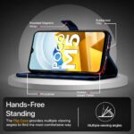 Shock Proof Flip Cover Back Case for Xiaomi Poco M5 | Magnetic Wallet Leather Case with Stand - Image 5