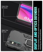 Shock Proof Back Case Mobile Cover for Vivo V15 Pro | Back Cover Case (Tough Armor | Hybrid PC + TPU | Ring Holder & in-Built Kickstand | Black) - Image 5