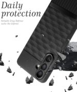 Back Cover for Samsung Galaxy M36 5G | Galaxy F36 5G with Hexa Cube Design | Ultra Slim Soft Case | Inner Velvet Fabric | Matte Silicone Flexible Mobile Case | Camera Protection  Black - Image 4