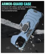 Shock Proof Back Case Mobile Cover for iPhone 16 Pro | Back Cover Case (Tough Armor | Hybrid PC + TPU | Ring Holder & in-Built Kickstand | Blue) - Image 5