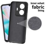 Ultra Slim Soft Rubberized Back Cover Inner Velvet Fabric Lining Matte Silicone Flexible Camera Protection Back Cover for iQOO Z6 Pro | Vivo T1 Pro 5G (Black) - Image 4