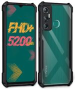 Shock Proof Clear Protective Back Case for Infinix Hot 11 - AirEDGE Technology | 360 Degree Camera Protection | Transparent Hybrid Back Case Mobile Cover - Black - Image 2