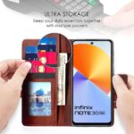 Shock Proof Flip Cover Back Case for Infinix Note 30 5G | Magnetic Wallet Leather Case with Stand - Image 3