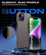 Slim Frameless Back Cover for iPhone 13 | iPhone 14 | Ultra Thin Lightweight Design & Camera Protection | Soft Matte Silicone Flexible Mobile Case (Grey) - Image 4