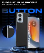 Slim Frameless Back Cover for Motorola Moto Edge 50 Fusion 5G | Moto Edge G96 Fusion 5G Ultra Thin Lightweight Design & Camera Protection | Soft Matte Silicone Flexible Mobile Case Black - Image 4