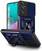 Tough Armor Bumper Mobile Back Case for Samsung Galaxy M54 | F54 5G | Sliding Camera Shield Cover | Shock Proof 360? Protection | Hybrid PC + TPU | Ring Holder with Kickstand ? Blue - Image 2