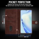 Shock Proof Flip Cover Back Case for Vivo V27 | Magnetic Wallet Leather Case with Stand - Image 3