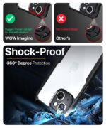 kelpuj Shock Proof Clear Mobile Back Cover Case for Apple iPhone 15 | AirEDGE Technology | Hard | Hybrid PC + TPU | Full Armour Device & Camera Protection - Black - Image 6