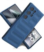 Ultimate Silicone Back Cover Case for Samsung Galaxy S24 Ultra 5G | Heat Dissipation Thin Soft TPU | 360? Camera Protection | Breathable Cooling Holes ? Deep Blue - Image 2