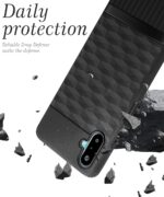 Back Cover for Samsung Galaxy M06 5G | Galaxy F06 5G with Hexa Cube Design | Ultra Slim Soft Rubberised Case | Inner Velvet Fabric | Matte Silicone Mobile Case | Camera Protection - Black - Image 4