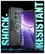 Shock Proof Back Case Mobile Cover for Oppo F29 Pro 5G | Back Cover Case (Tough Armor | Hybrid PC + TPU | Ring Holder & in-Built Kickstand | Black) - Image 4