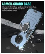 Shock Proof Back Case Mobile Cover for 1+ OnePlus 7T | Back Cover Case (Tough Armor | Hybrid PC + TPU | Ring Holder & in-Built Kickstand | Blue) - Image 4