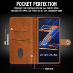 Shock Proof Flip Cover Back Case for Iqoo Z5 5G | Magnetic Wallet Leather Case with Stand - Image 3