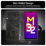 Shock Proof Flip Cover Back Case for Samsung Galaxy M32 4G | Magnetic Wallet Leather Case with Stand - Image 3