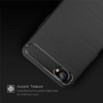 Ultra Slim Soft Rubberised Back Cover Designed for Xiaomi Mi Poco X4 Pro 5G | Shock Proof Brushed Carbon Fibre Texture Silicone Flexible Camera Protection Back Case - Black - Image 4