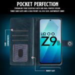 Shock Proof Flip Cover Back Case for Iqoo Z9 5G | Magnetic Wallet Leather Case with Stand - Image 4