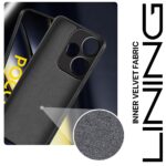 Back Cover for Xiaomi Poco F6 5G | Ultra Slim Soft Rubberised Case | Inner Velvet Fabric Lining | Matte Silicone Flexible Mobile Case | Camera Protection - Black - Image 2