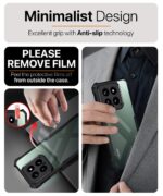 Shock Proof Clear Protective Back Case for Xiaomi 14 - AirEDGE Technology | 360 Degree Camera Protection | Transparent Hybrid Back Case Mobile Cover - Black - Image 5