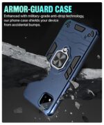 Realme C11 2021 | C20 Tough Armor Bumper Back Case Cover | Ring Holder & Kickstand in-Built | Excellent 360 Degree Protection (Carbon Blue) - Image 6