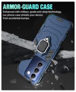 Shock Proof Back Case Mobile Cover for Vivo Y200e 5G | Vivo T3 5G | Back Cover Case (Tough Armor | Hybrid PC + TPU | Ring Holder & inBuilt Kickstand | Blue) - Image 8