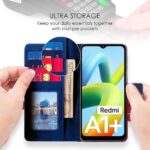 Shock Proof Flip Cover Back Case for Redmi A2 Plus | Magnetic Wallet Leather Case with Stand - Image 3
