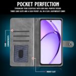 Shock Proof Flip Cover Back Case for Oppo A3X 5G | Magnetic Wallet Leather Case with Stand - Image 6