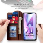 Shock Proof Flip Cover Back Case for Itel A70 | Magnetic Wallet Leather Case with Stand - Image 3