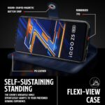 Shock Proof Flip Cover Back Case for Iqoo Z5 5G | Magnetic Wallet Leather Case with Stand - Image 8