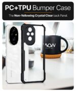 Shock Proof Clear Protective Back Case for Honor 200 5G - AirEDGE Technology | 360 Degree Camera Protection | Transparent Hybrid Back Case Mobile Cover - Black - Image 5