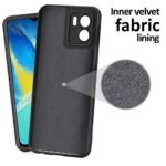Back Cover for Vivo Y15s | Ultra Slim Soft Rubberised Case | Inner Velvet Fabric Lining | Matte Silicone Flexible Mobile Case | Camera Protection - Black - Image 3