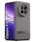 Back Cover for Oppo F29 5G with Hexa Cube Design | Ultra Slim Soft Rubberised Case | Inner Velvet Fabric | Matte Silicone Flexible Mobile Case | Camera Protection - Grey - Image 2