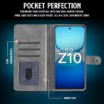 Shock Proof Flip Cover Back Case for Iqoo Z10 5G | Magnetic Wallet Leather Case with Stand - Image 3