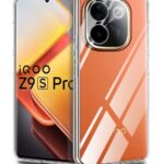 Transparent Back Cover Case Compatible with iQOO Z9s Pro 5G & Vivo T3 Pro 5G Shockproof TPU Silicone Mobile Cover with Raised Bumps for Full Body & Camera Protection Clear/Transparent