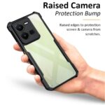 Shock Proof Clear Protective Back Case for Vivo Y35 - AirEDGE Technology | 360 Degree Camera Protection | Transparent Hybrid Back Case Mobile Cover - Black - Image 4