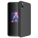 3 in 1 Double Dip Anti Slip Hybrid Pc Plastic Matte Hard Back Cover for Vivo V11 Pro (Black) - Image 2