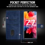 Shock Proof Flip Cover Back Case for Iqoo Z7 Pro | Magnetic Wallet Leather Case with Stand - Image 6