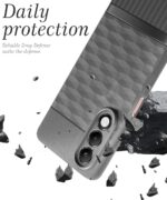 Back Cover for Oppo K13x 5G with Hexa Cube Design | Ultra Slim Soft Rubberised Case | Inner Velvet Fabric | Matte Silicone Flexible Mobile Case | Camera Protection - Grey - Image 3