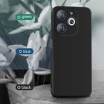 Slim Ultra Soft Rubberised Back Cover for Infinix Smart 8 HD | Infinix Smart 8 | Inner Velvet Fabric Lining | Matte Silicone Flexible Camera Protection Back Case - Black - Image 3