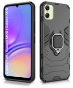 Shock Proof Back Case Mobile Cover for Samsung Galaxy F05 | Galaxy M05 | Galaxy A05 | Back Cover Case (Tough Armor | Hybrid PC + TPU | Ring Holder & in-Built Kickstand | Black) - Image 4